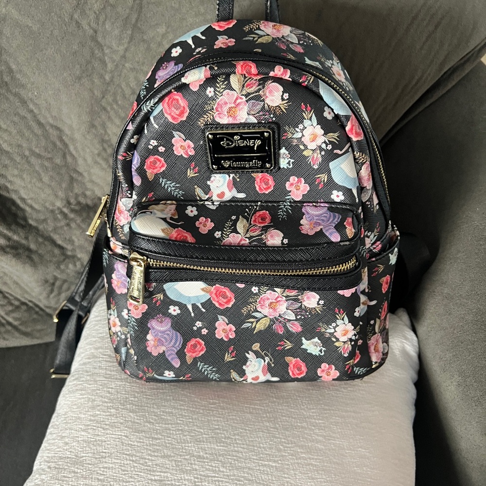Disney Loungefly Alice Floral AOP Mini Backpack